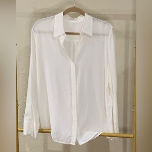White lily silk blouse XL
